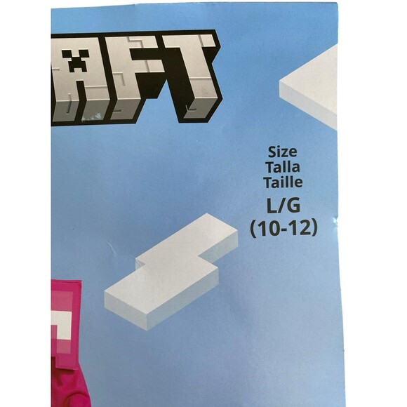 Minecraft Pink Armor Costume L 10-12 Child Disguise Set Opened Never Used - Picture 2 of 5